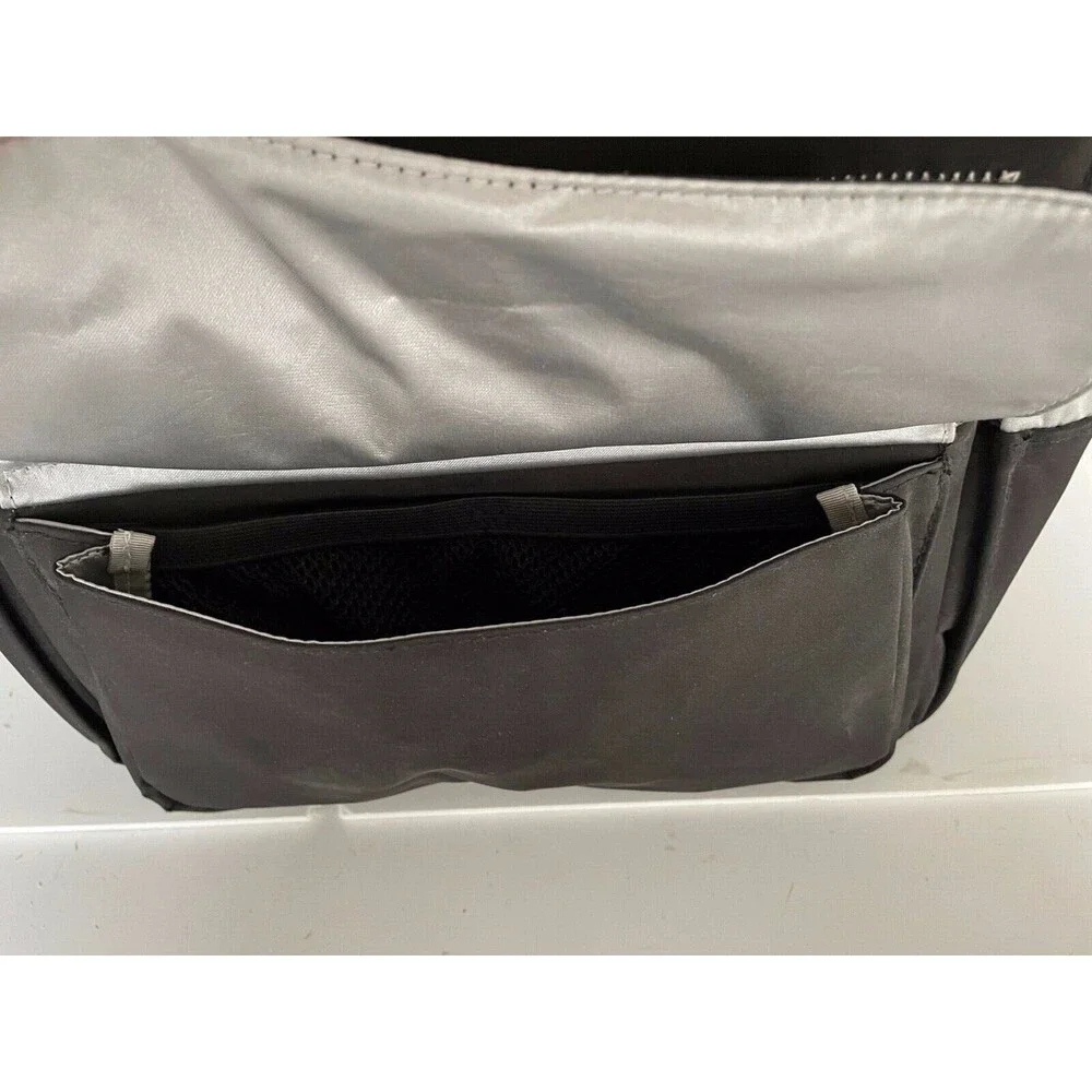 JuJuBe Black & Silver Diaper Bag Backpack with Changing Pad 11